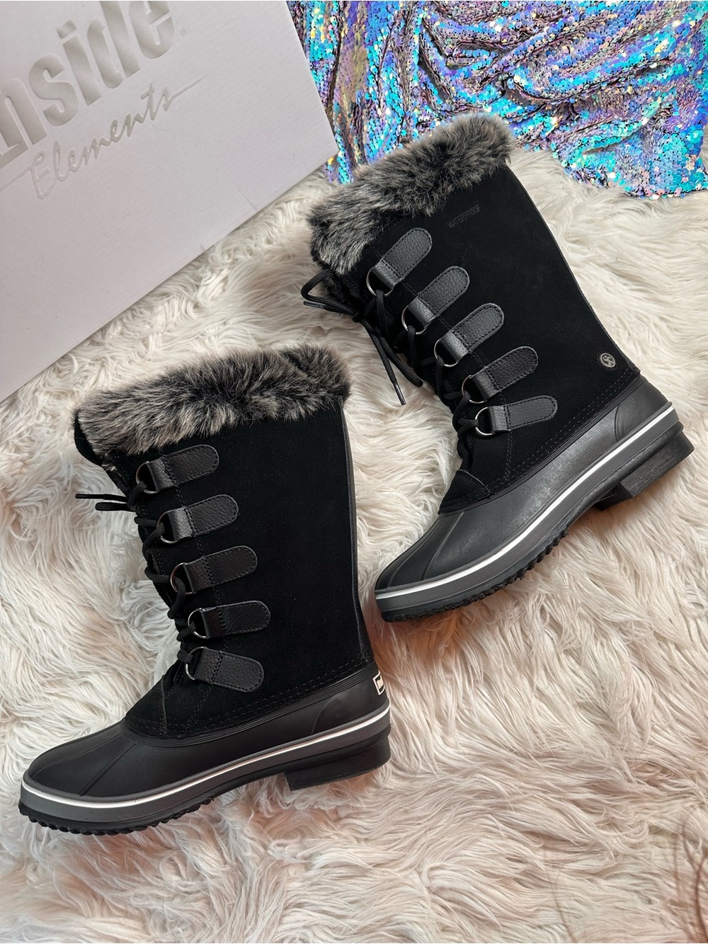 Northside Elements • Tall Waterproof Lace Up Insulated Duck Boots - Picture 2 of 13